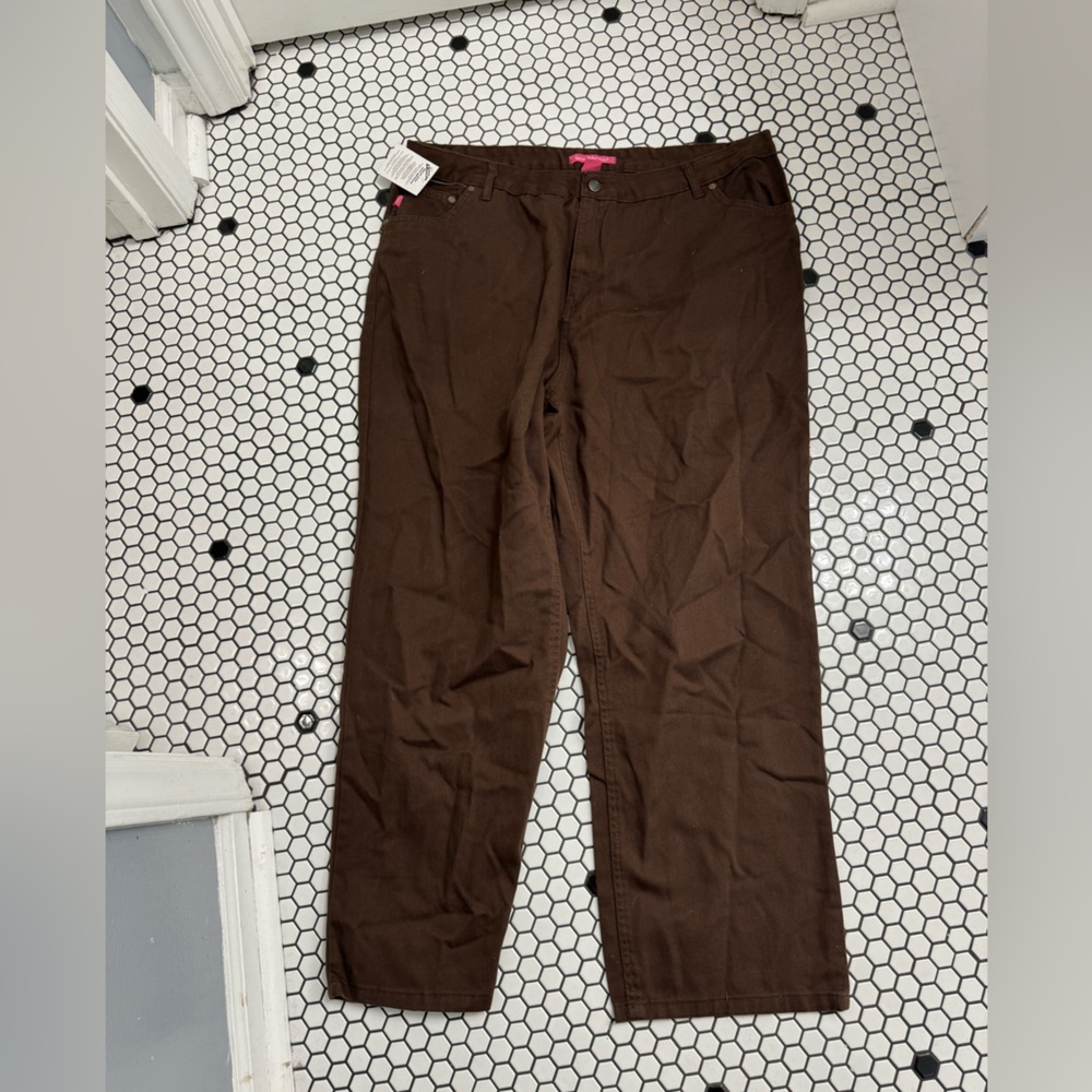 NWT woman within brown natural fit jeans size 20W